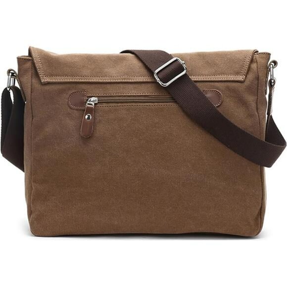 Vintage Canvas Messenger Bag Laptop Shoulder Satchel Unisex Crossbody Bookbag - Picture 4 of 8